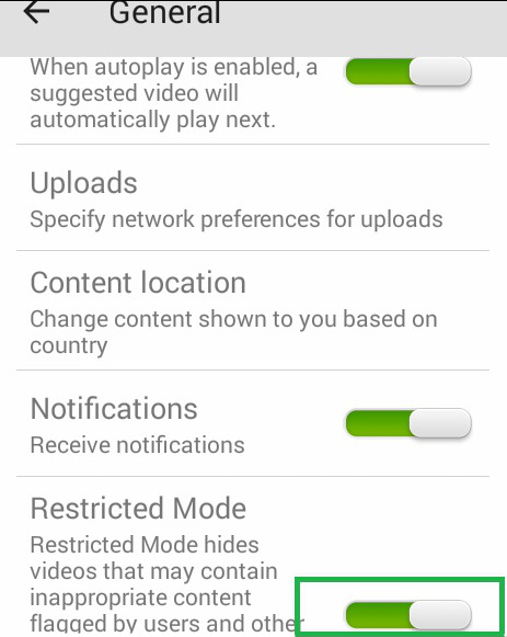 youtube restricted mode