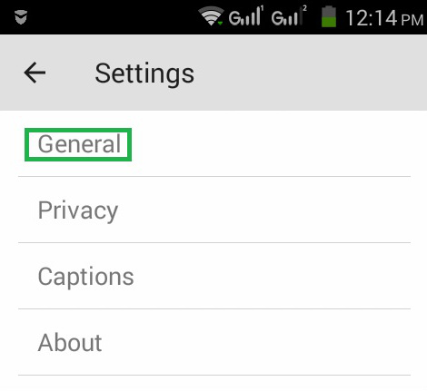 general settings