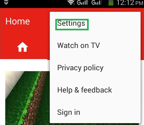 youtube app settings