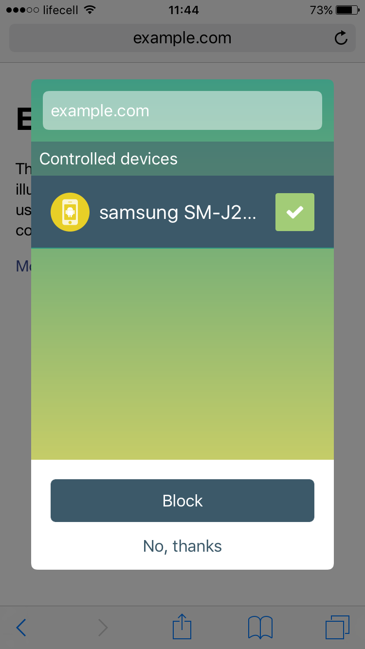 remotely content blocking a site