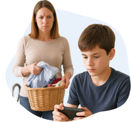 Child ignoring chores