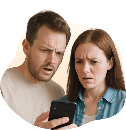 Parents with phone