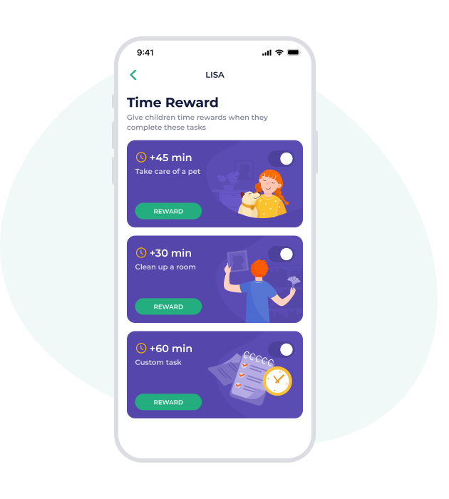 Reward time for tasks