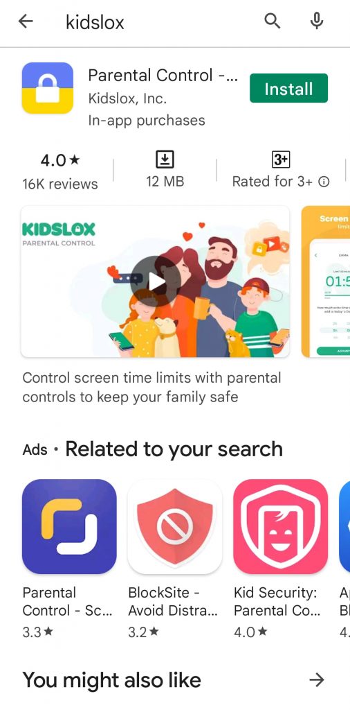 Google Play Kidslox