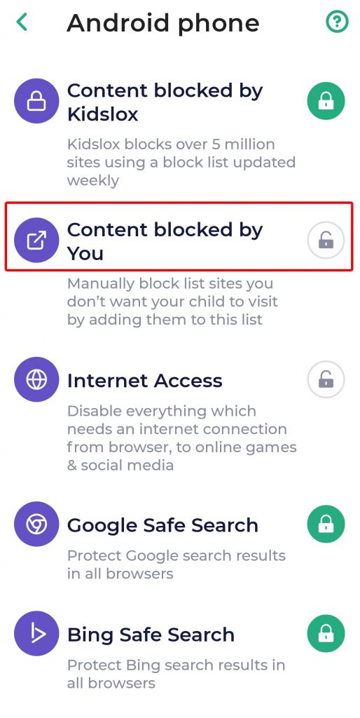 Web filtering -Content blocked by you